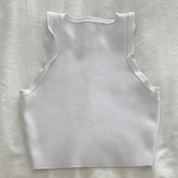 Zara White Sleeveless Crop Top - Picture 2 of 4